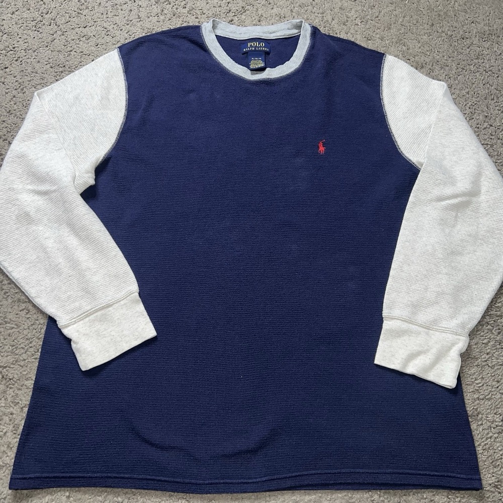 Polo Ralph Lauren Crew Neck Thermal Long Sleeve Men's‎ XL Navy Blue